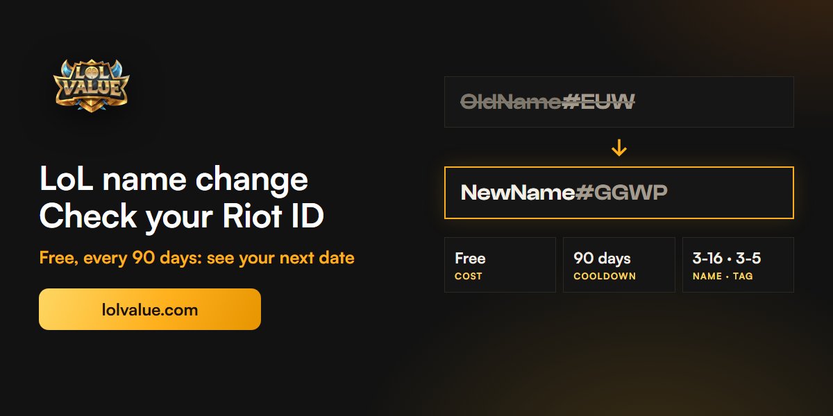 LoL Name Change: Check Your New Riot ID, Free Every 90 Days