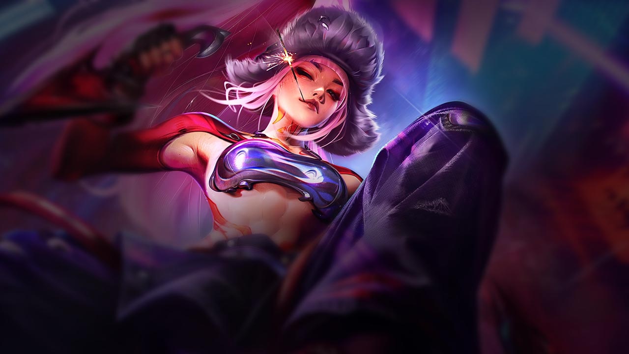 Illustrazione splash di KDA FIRESTARTER Ignition Akali