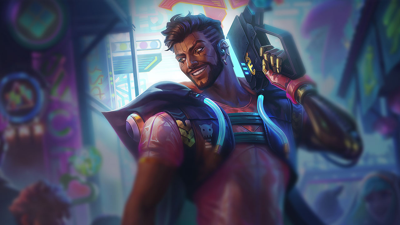 Splash-Art von Cyberpop-Akshan