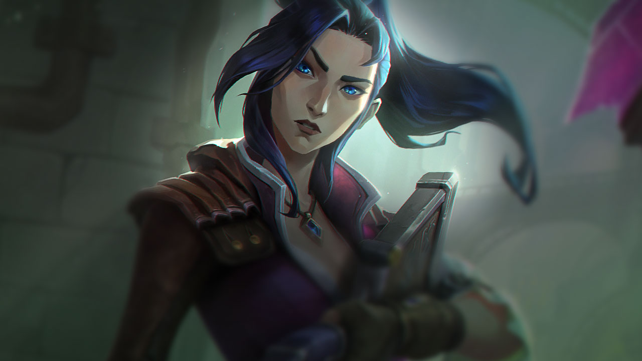 Splash-Art von Vollstreckerin Caitlyn (Arcane)