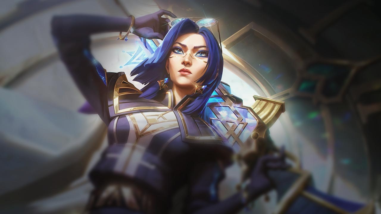 Splash-Art von Kommandantin Caitlyn (Arcane) (Prestige)