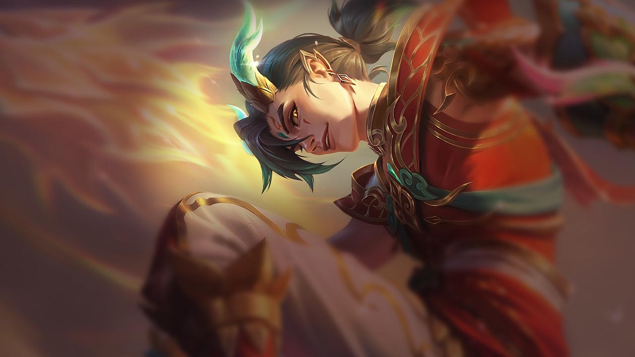 Splash-Art von Himmelsschuppen-Ezreal